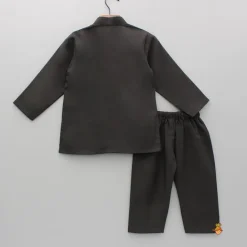 Discount Black Embroidered Kurta And Pyjama BOY Indian Ethnic Wear | Ethnic Sets