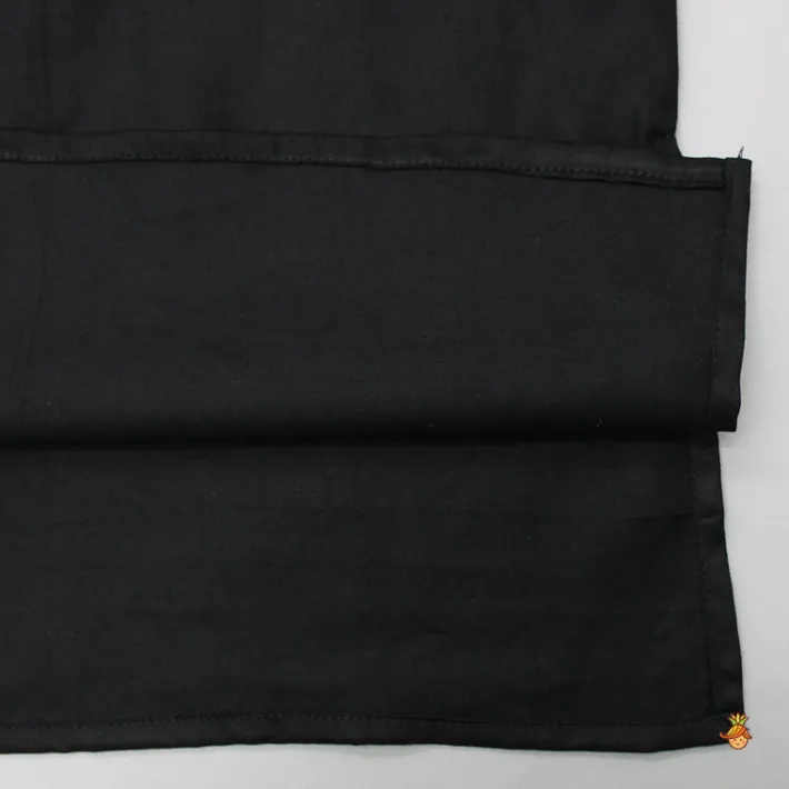 New Black Embroidered Kurta With Jacket And Pyjama BOY Indian Ethnic Wear | Ethnic Sets