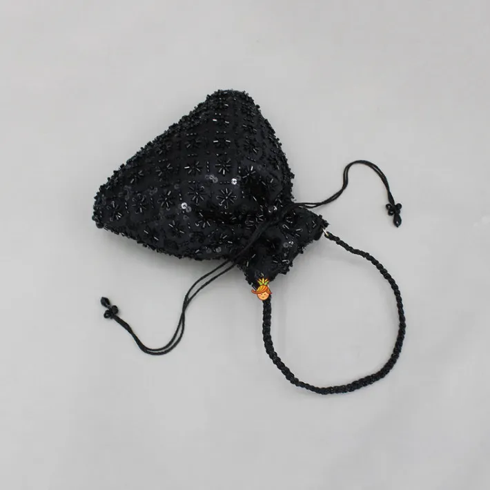 Hot Black Embroidered Potli Bag Bags
