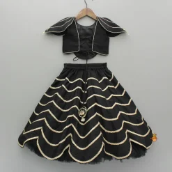 Sale Black Embroidered Top And Lehenga With Dupatta Ethnic Wear | Lehengas & Ghagras