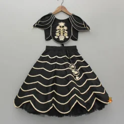Sale Black Embroidered Top And Lehenga With Dupatta Ethnic Wear | Lehengas & Ghagras