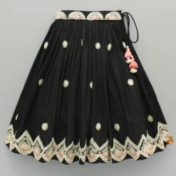 Hot Black Embroidered Top And Lehenga With Dupatta Ethnic Wear | Lehengas & Ghagras