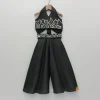 Sale Black Halter Neck Top With Back Bow Detail And Flared Palazzo Ethnic Wear | Palazzos & Shararas