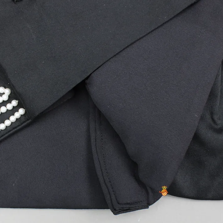 Sale Black Halter Neck Top With Back Bow Detail And Flared Palazzo Ethnic Wear | Palazzos & Shararas