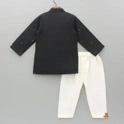 Fashion Black Hand Embroidered Kurta And Pyjama BOY Indian Ethnic Wear | Ethnic Sets