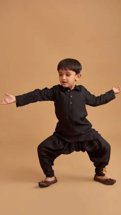 Clearance Black Kurta With Salwar BOY Indian Ethnic Wear | Ethnic Sets