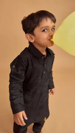 Clearance Black Kurta With Salwar BOY Indian Ethnic Wear | Ethnic Sets