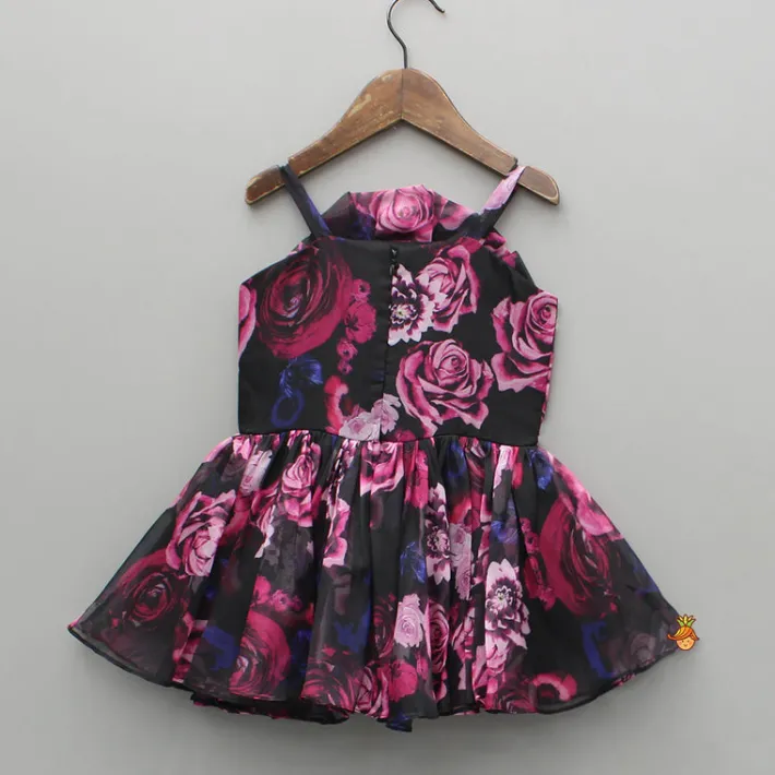 Online Black Multicolour Printed Strappy Dress Dresses & Sets | Dresses