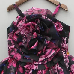 Online Black Multicolour Printed Strappy Dress Dresses & Sets | Dresses