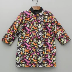 Fashion Black Multicolour Printed Sherwani And Salwar With Shawl BOY Indian Ethnic Wear | Sherwani Sets
