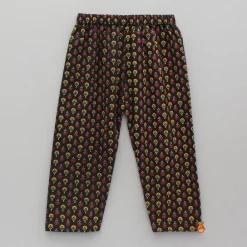 Best Black Multicolour Printed Angarkha Style Kurta And Pyjama BOY Indian Ethnic Wear | Ethnic Sets