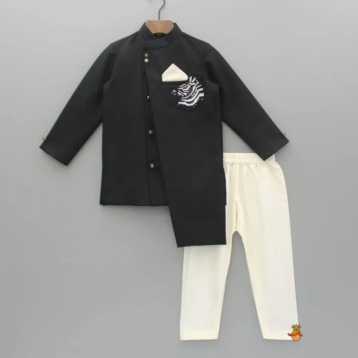 Best Black Stylish Embellished Sherwani And Pyjama BOY Indian Ethnic Wear | Sherwani Sets