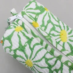 Best Block Printed Green Pouch Bags - Set Of 2 Bags
