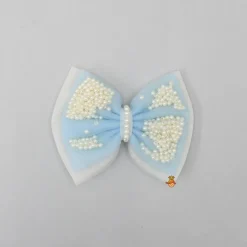 Discount Blue And White Net Dual Bowie Hair Clip Hair Accessories | Hair Clips