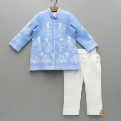 Online Blue Bird Embroidered Sherwani And Pant BOY Indian Ethnic Wear | Sherwani Sets