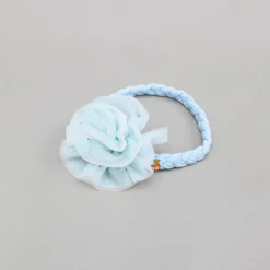 Sale Blue Braided And Net Flower Embellished Head Band Hair Accessories | Head Bands