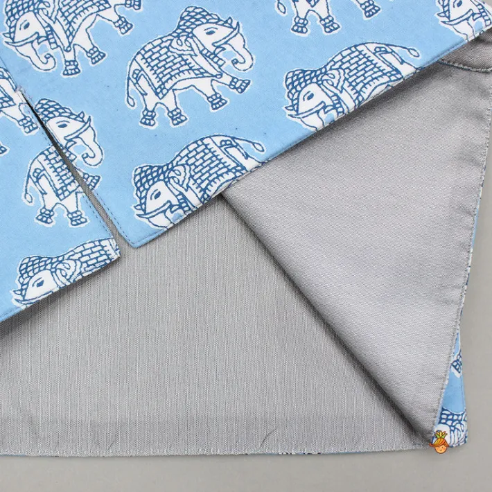 Online Blue Elephant Printed Jacket BOY Indian Ethnic Wear | Ethnic Jackets