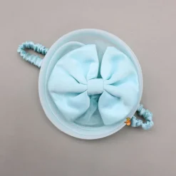 Sale Blue Embellished Frilly Layered Dress With Detachable Bow And Swirled Bow Headband Dresses & Sets | Dresses