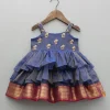 Fashion Blue Embroidered Strappy Layered Dress Ethnic Wear | Kurtis & Jumpsuits