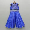 Discount Blue Embroidered Top And Palazzo Ethnic Wear | Palazzos & Shararas