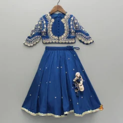 Discount Blue Embroidered Top And Lehenga Ethnic Wear | Lehengas & Ghagras