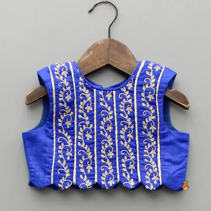 Discount Blue Embroidered Top And Palazzo Ethnic Wear | Palazzos & Shararas