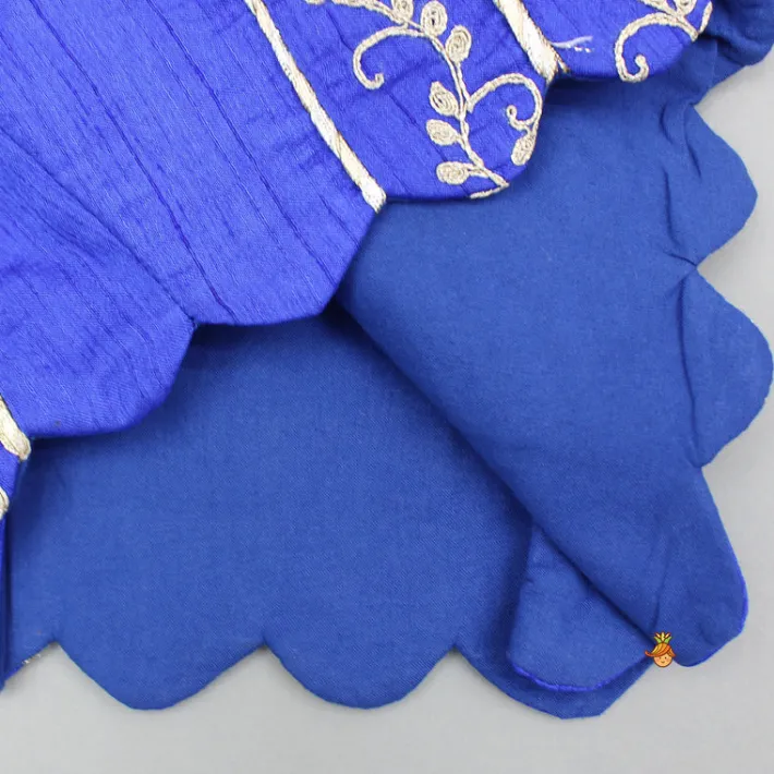 Discount Blue Embroidered Top And Palazzo Ethnic Wear | Palazzos & Shararas