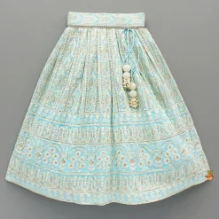 Best Blue Embroidered Top And Lehenga With Dupatta And Matching Potli Bag Ethnic Wear | Lehengas & Ghagras