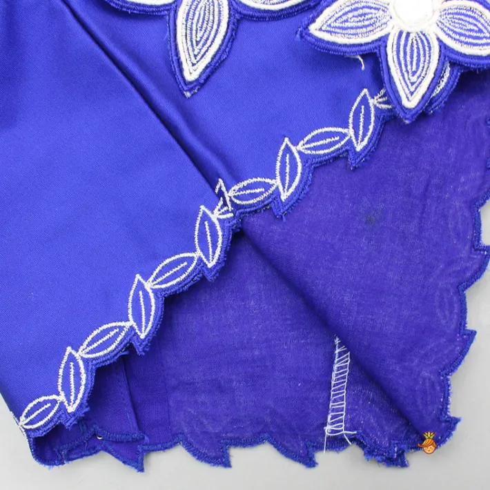 Sale Blue Embroidery And Cut Work Flowers Embellished Top And Lehenga Ethnic Wear | Lehengas & Ghagras