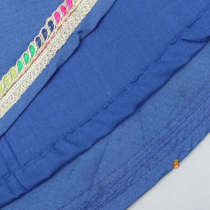 Online Blue Flared Kurti With Multicoloured Embroidered Jacket Ethnic Wear | Kurtis & Jumpsuits