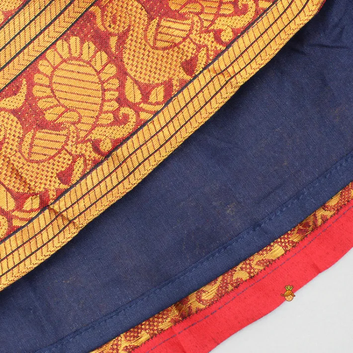 Clearance Blue Floral Embroidered Top And Pleated Lehenga Ethnic Wear | Lehengas & Ghagras