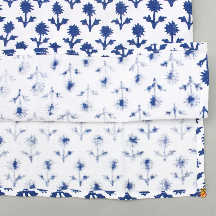 Outlet Blue Floral Printed Kurta And Pyjama BOY Indian Ethnic Wear | Ethnic Sets