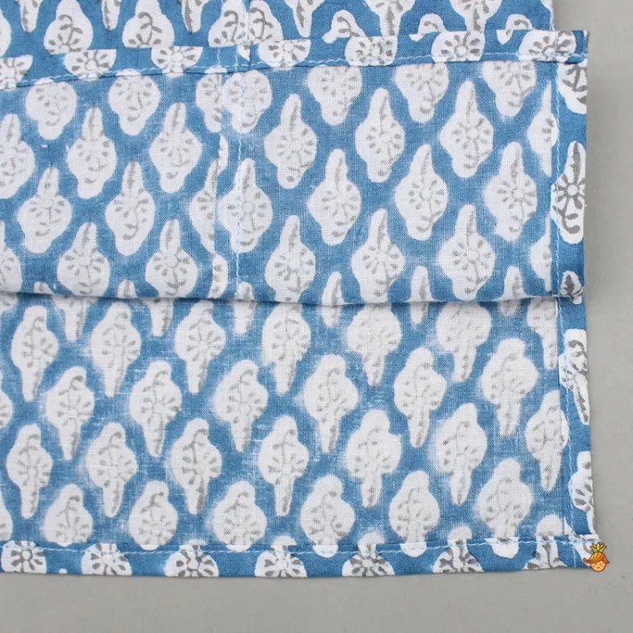 New Blue Hand Block Printed Kurta And Pyjama BOY Indian Ethnic Wear | Ethnic Sets