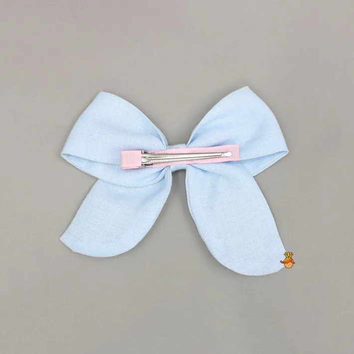 Sale Blue Ice Cream Embroidered Bowie Hair Clip Hair Accessories | Hair Clips