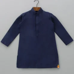 Fashion Blue Kurta With Fringed Jacket And Churidar BOY Indian Ethnic Wear | Ethnic Sets