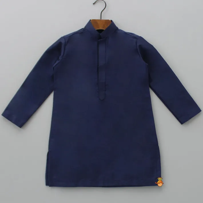 Fashion Blue Kurta With Fringed Jacket And Churidar BOY Indian Ethnic Wear | Ethnic Sets