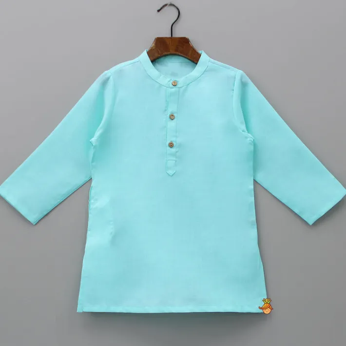 Online Blue Kurta With Multicolour Jacket And Pyjama BOY Indian Ethnic Wear | Ethnic Sets