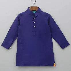 Sale Blue Kurta With Printed Stylish Jacket And Pyjama BOY Twinning Sets | Indian Ethnic Wear