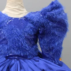 Clearance Blue Layered Dress And Detachable Bow With Matching Swirled Hair Clip Dresses & Sets | Dresses