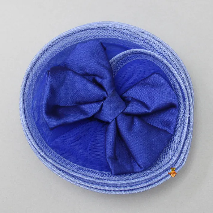 Clearance Blue Layered Dress And Detachable Bow With Matching Swirled Hair Clip Dresses & Sets | Dresses