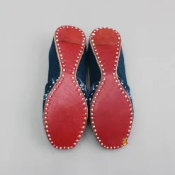 Outlet Blue Mirror Work Embroidered Jutti BOY Shoes