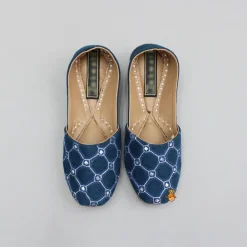 Outlet Blue Mirror Work Embroidered Jutti BOY Shoes