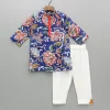 Online Blue Multicolour Printed Kurta And Pyjama BOY Twinning Sets | Indian Ethnic Wear