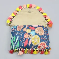 New Blue Multicoloured Printed And Embroidered Sling Bag Bags