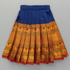 Outlet Blue One Shoulder Pleats Detailed Top And Pleated Lehenga Twinning Sets | Ethnic Wear
