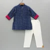 New Blue Pintuck Detailed Chanderi Kurta And Pyjama BOY Indian Ethnic Wear | Ethnic Sets