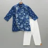 Clearance Blue Printed Asymmetric Kurta And Pyjama BOY Indian Ethnic Wear | Ethnic Sets