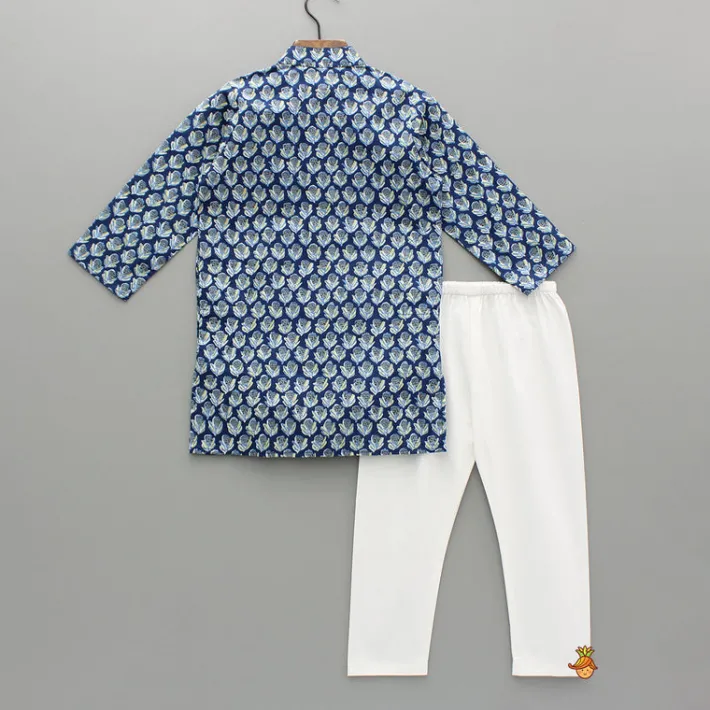 Clearance Blue Printed Kurta And Pyjama BOY Indian Ethnic Wear | Ethnic Sets