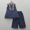 Fashion Blue Scalloped Hem Detailing Kurti And Palazzo Palazzos & Shararas | Ethnic Wear