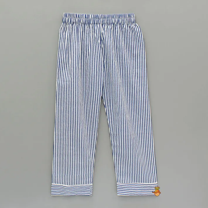 Fashion Blue Stripe Notch Collar Sleepwear BOY Sleep Wear | Sleepwear